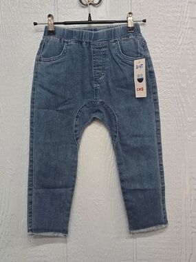 New Dot Dot Smile 3/4 Toddler Stretch Denim Pants - Blue